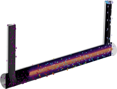 带粒子追踪的环形紫外反应器