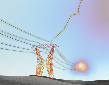 输电塔上的雷击浪涌