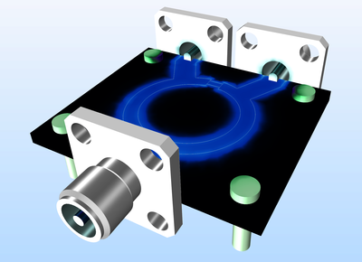 采用 SMA 连接器连接的 Wilkinson 功分器