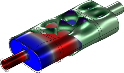 使用壳单元的吸收式消声器