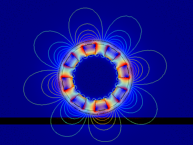电动轮磁悬浮二维模型