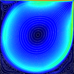 顶盖驱动方腔流