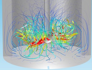 挡板式搅拌混合器中的层流