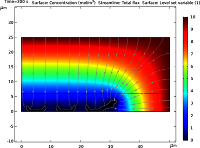 使用水平集方法分析扩散控制的枝晶生长