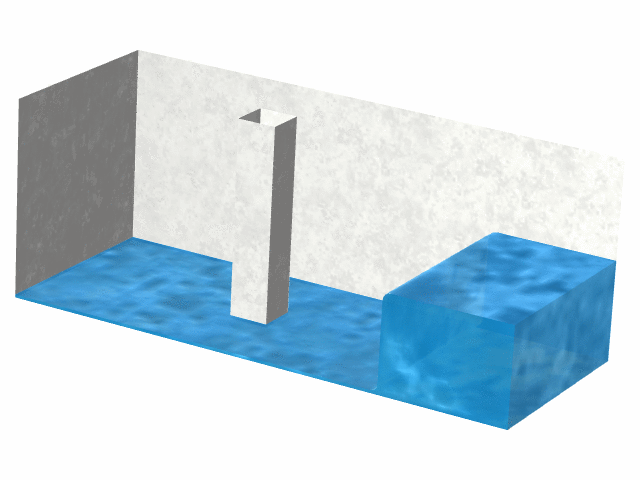 溃坝对柱的影响（水平集方法）