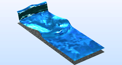 溃坝对柱的影响,浅水方程